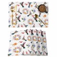 thumbnail image 1 of Hummingbirds Placemats Set of 4, Spring Watercolor Flowers Leaf Plant Placemats for Dining Table, Place Mats for Kitchen Tabletop, Waterproof Wipeable Dining Table Mats Set, 1 of 9