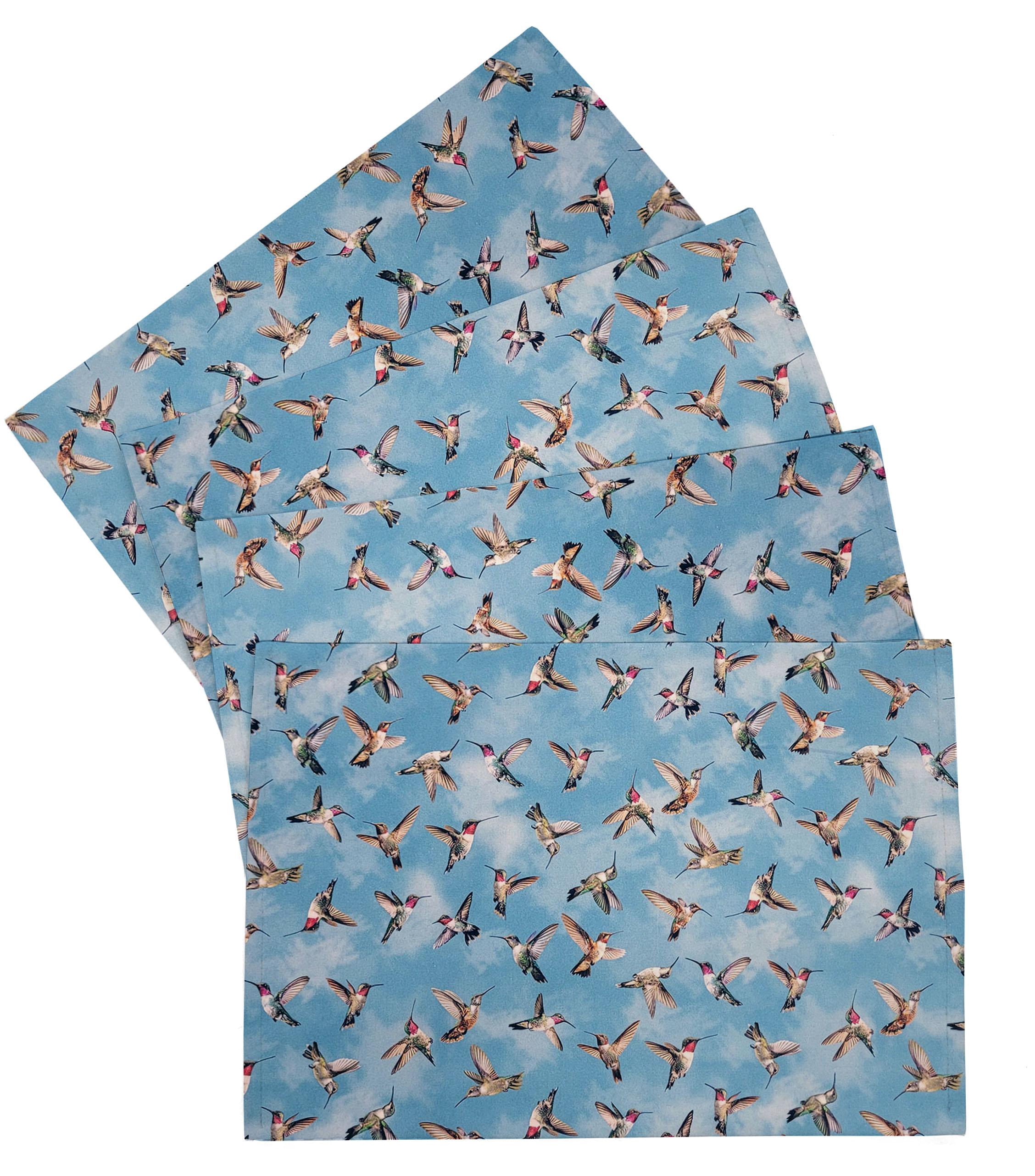Hummingbirds Placemats by Penny's Needful Things (Rectangle - Set of 2) (Blue)