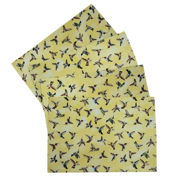 Hummingbirds Placemats by Penny's Needful Things (Rectangle - Set of 2) (Yellow)