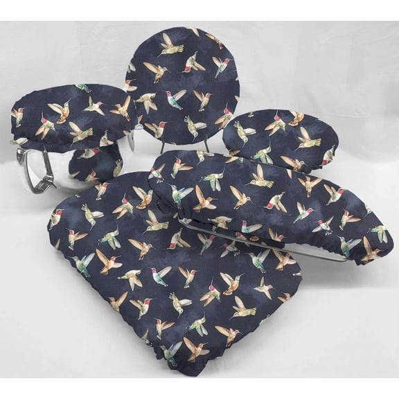 Hummingbirds Reusable Fabric Bowl and Casserole Pan Covers by Penny's Needful Things (3 Bowl Covers) (Black)
