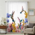 thumbnail image 1 of Hummingbirds Sheer Curtains 63 Inches Long, Spring Summer Watercolor Flowers Plant Light Filering Curtains, Breathable Simi Curtain Privacy Drapes for Living Room Bedroom Lightweight Window Treatment, 1 of 9
