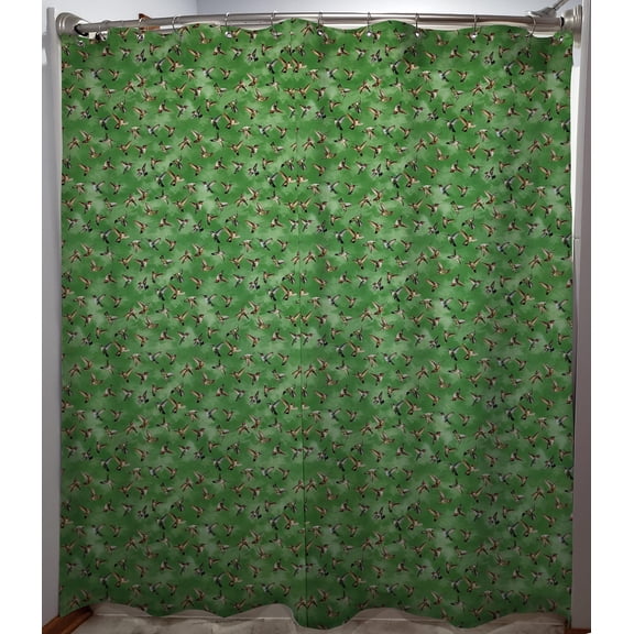Hummingbirds Shower Curtain by Penny's Needful Things (Green)