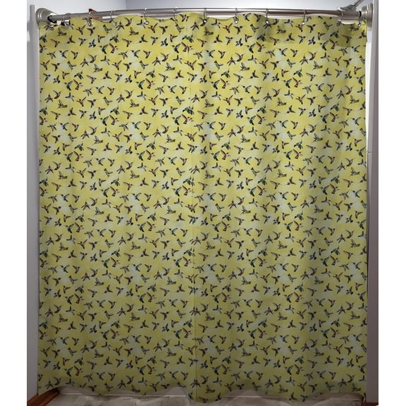 Hummingbirds Shower Curtain by Penny's Needful Things (Yellow)