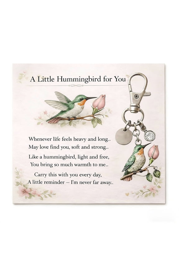 Hummingbirds Sparkling Keychain,Bird Charm in Colorful Crystal Studs Unique Animal Themed Key Ring with Clasp Meaningful Gift Fashionable Bag and Purse Accessory
