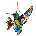 thumbnail image 1 of Hummingbirds Stained Glass Window Hanging - Gifts for Women, Mom, Grandma, Mother - Handmade Real Glass Birds Suncatcher - Elegant Gifts Box Heart Figure Home Decor, D, 1 of 5