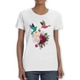 thumbnail image 1 of Hummingbirds With Flowers T-Shirt Women -SPIdeals Designs, Female Medium, 1 of 4