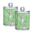 thumbnail image 1 of Hummingbirds and Flowers Cotton Swabs Cans Translucent Plastic Canisters Dustproof Lid for Bathroom Storage, 1 of 7