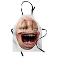 thumbnail image 1 of Humor Apron Poker Face Guy Meme Laughing Mock Person Smug Stupid Odd Post Forum Graphic, Unisex Kitchen Bib Apron with Adjustable Neck for Cooking Baking Gardening, Peach and Pearl, by Ambesonne, 1 of 3