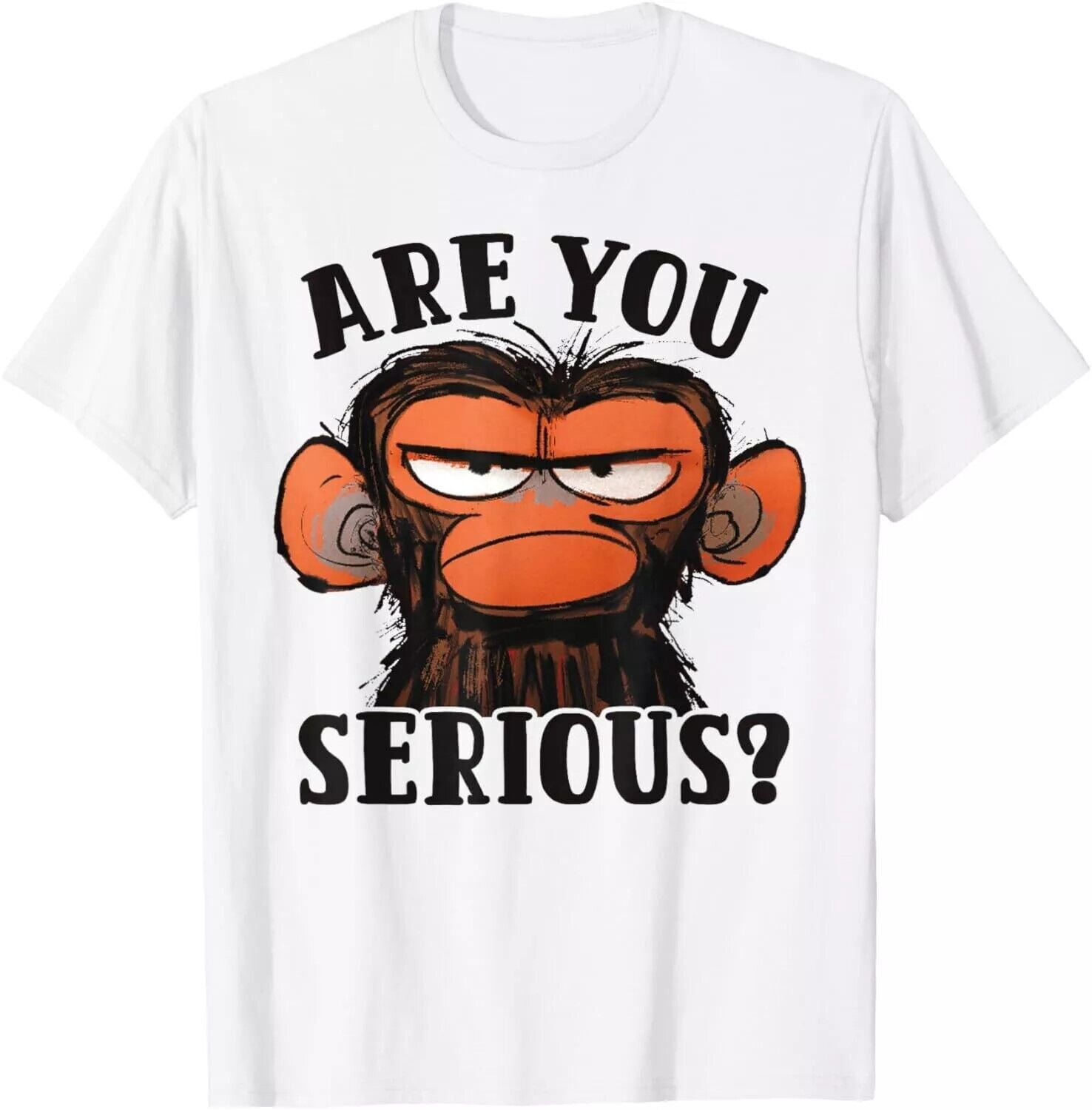 Humor Are You Serious Grumpy Funny Monkey Meme T-Shirt - Walmart.com
