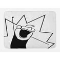 thumbnail image 1 of Humor Bath Mat, Happy Stick Meme Troll Face Cheerful Expression Digital Stylized Modern Design, Non-Slip Plush Mat Bathroom Kitchen Laundry Room Decor, 29.5 X 17.5 Inches, Black and White, Ambesonne, 1 of 2
