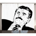 thumbnail image 1 of Ambesonne Humor Curtains 2 Panel Set, Reaction Human Comics, 108" x 63", Black and White, 1 of 3