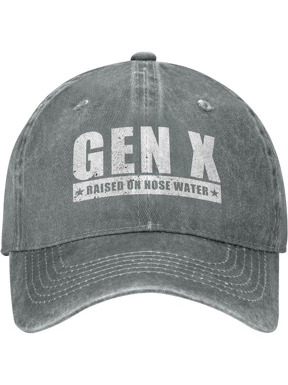 Humor Generation X Gift Vintage Hats for Men Gen X Raised On Hose Water Fashionable Hat for Womens Athletic Caps
