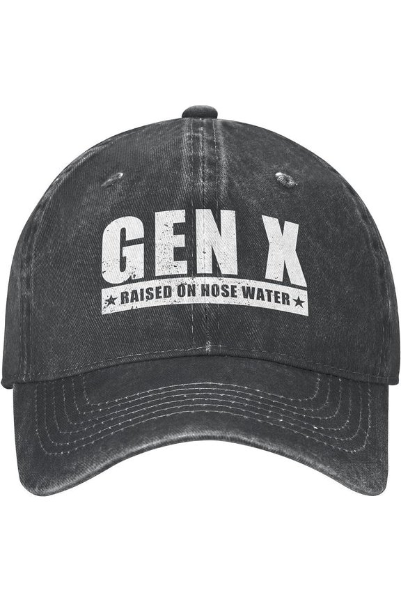 Humor Generation X Gift Vintage Hats for Men Gen X Raised On Hose Water Fashionable Hat for Womens Athletic Caps