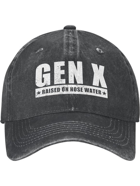 Humor Generation X Gift Vintage Hats for Men Gen X Raised On Hose Water Fashionable Hat for Womens Athletic Caps