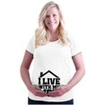 thumbnail image 1 of Humor I Live With My Mom Baby Bump Women's Maternity T Shirt Tee Brisco Brands S, 1 of 7