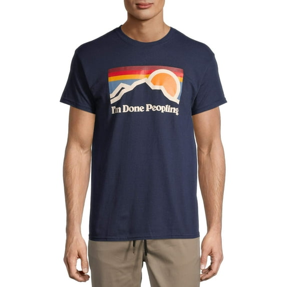 Humor I'm Done Peopling Men's and Big Men's Graphic T-shirt