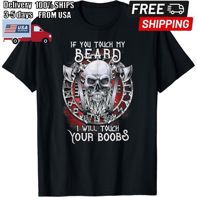 Humor If You Touch My Beard I Will Touch Your Boobs Retro TShirt