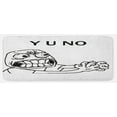 thumbnail image 1 of Humor Kitchen Mat, Mascot Rage Guy Meme Face with Big Eyes Full of Anger Hipster Smile Art, Plush Decorative Kitchen Mat with Non Slip Backing, 47" X 19", Black and White, by Ambesonne, 1 of 1