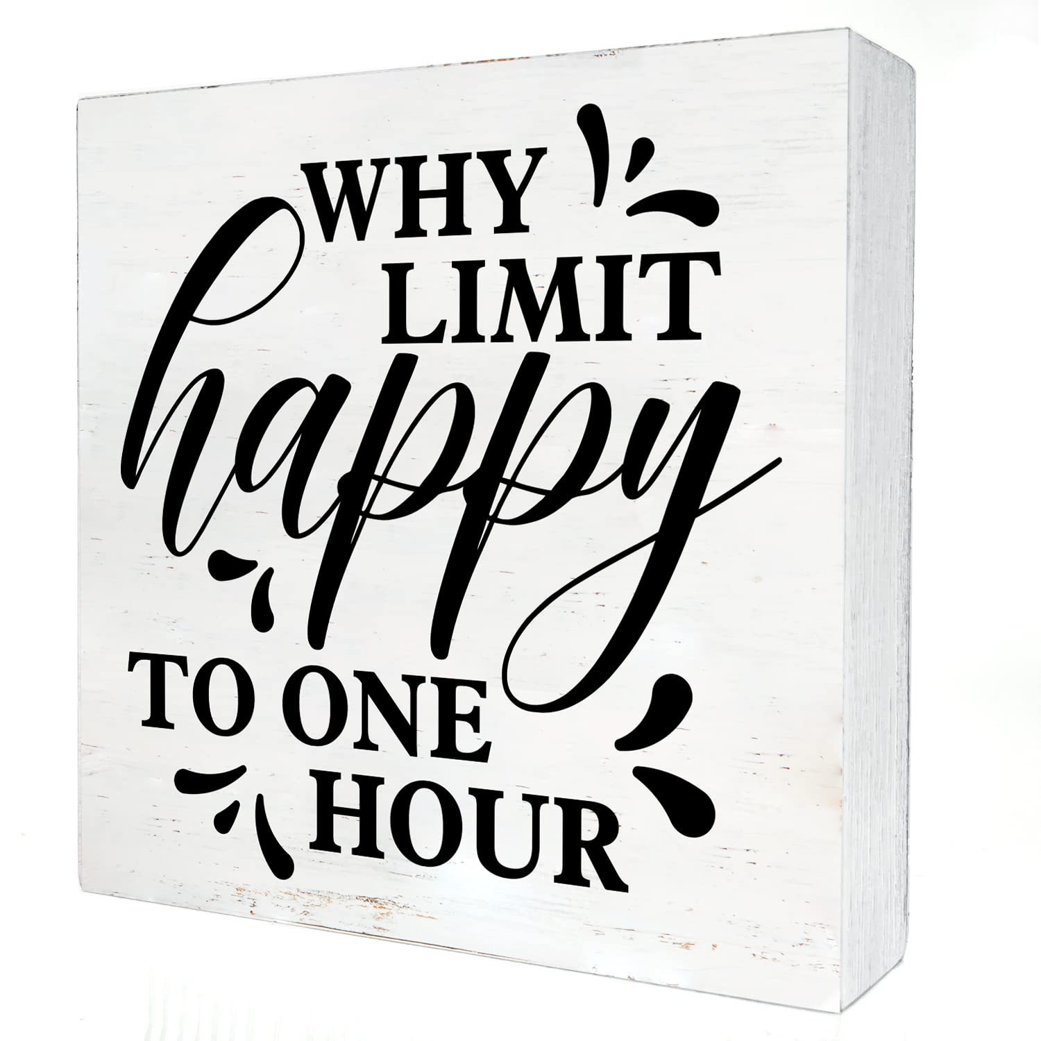 Humor Kitchen Quote Wooden Box Sign with Saying Desk Decor 5 x 5 Inch