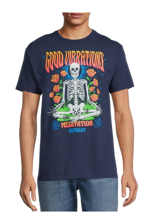Men's & Big Men's Good Vibrations Skeleton Graphic T-Shirt