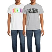 Humor Men's & Big Men's Kind People and Be Kind Graphic T-Shirts, 2-Pack