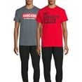 thumbnail image 1 of Humor Men's & Big Men's Sarcasm Graphic T-Shirts with Short Sleeves, 2-Pack, Sizes S-3XL, 1 of 6
