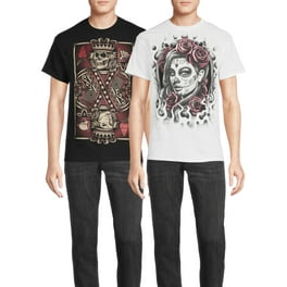 Humor Flower Skull Graphic Tee - Relaxed Fit Cotton Shirt