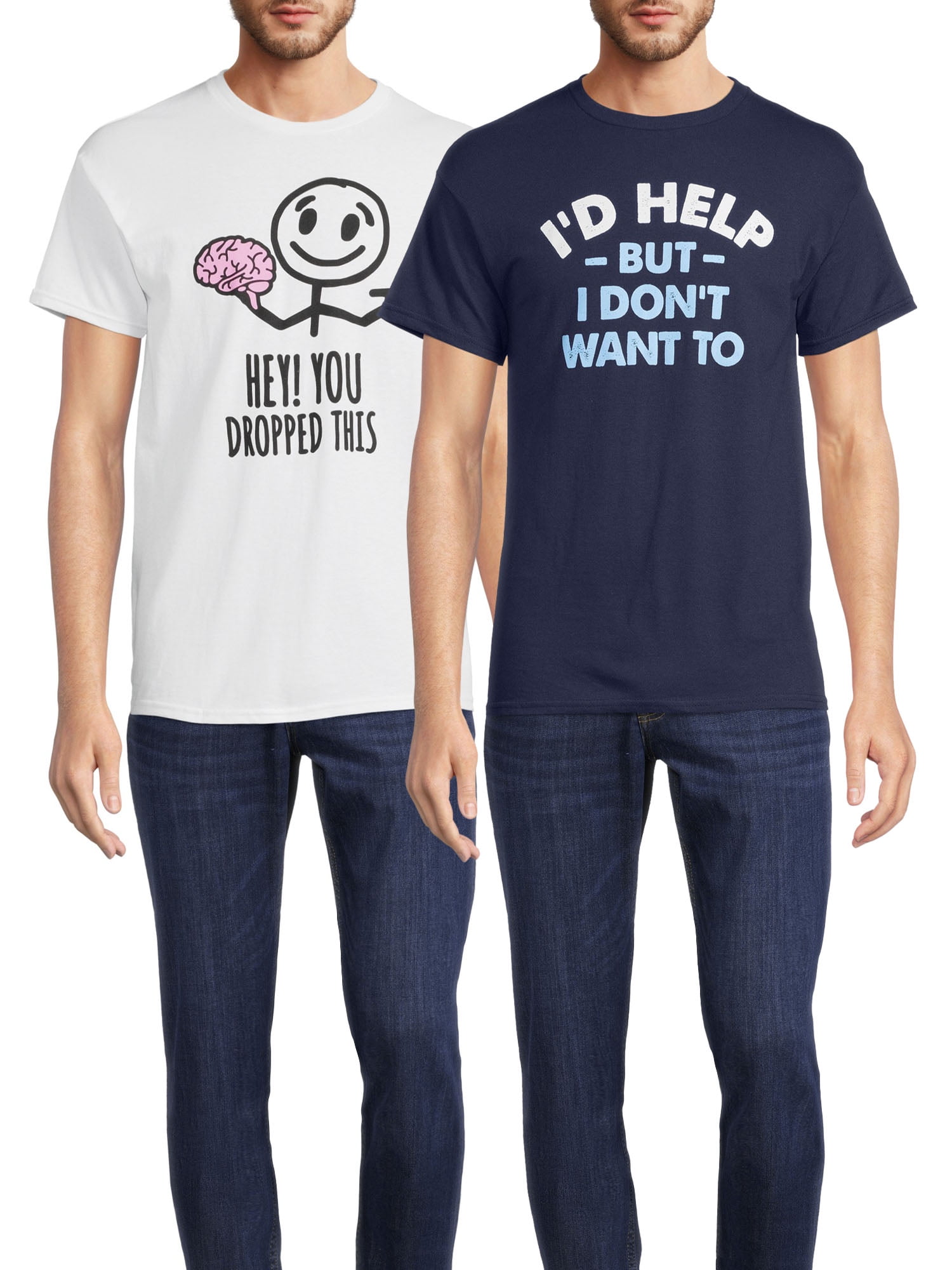 Humor Men's Big Men's You This I Would Help Graphic T-Shirt, 2-Pack -