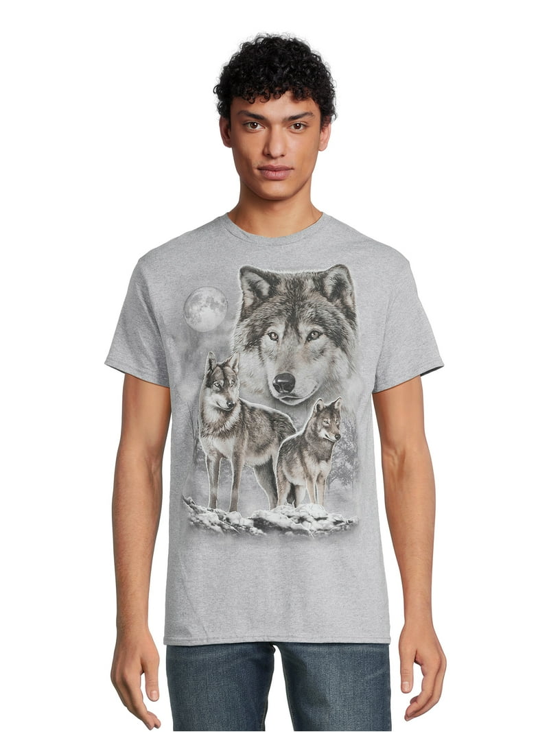Humor Men's Wolf Sketch Graphic T-Shirt, Sizes S-3XL - Walmart.com