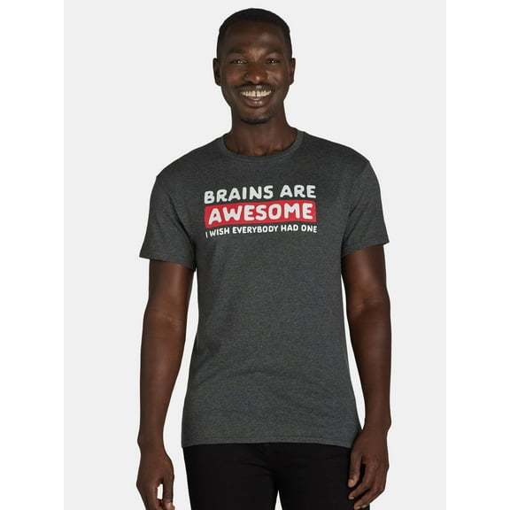 Humor Men's and Big Men's Brains are Awesome, I Wish Everybody Had One Graphic Tee, Sizes S-XL