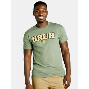 Humor Men's and Big Men's Bruh Frog Graphic Tee with Short Sleeves, Sizes S-3XL