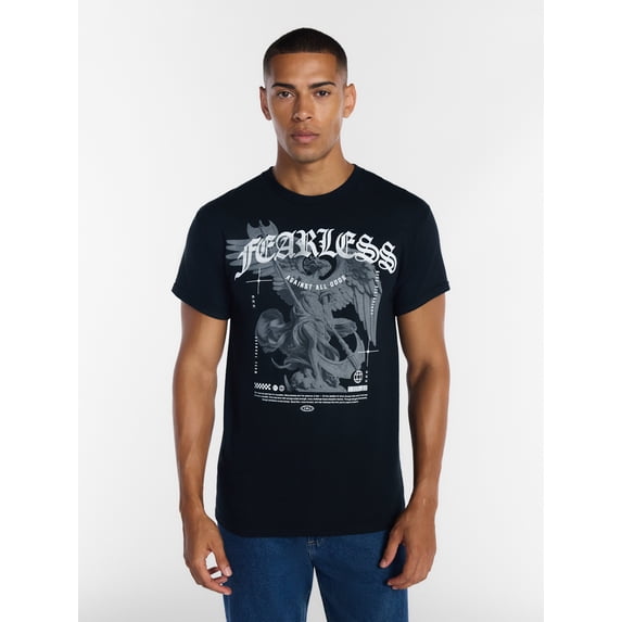Humor Men's and Big Men's Fearless Statue Graphic Tee with Short Sleeves, Size S-3XL