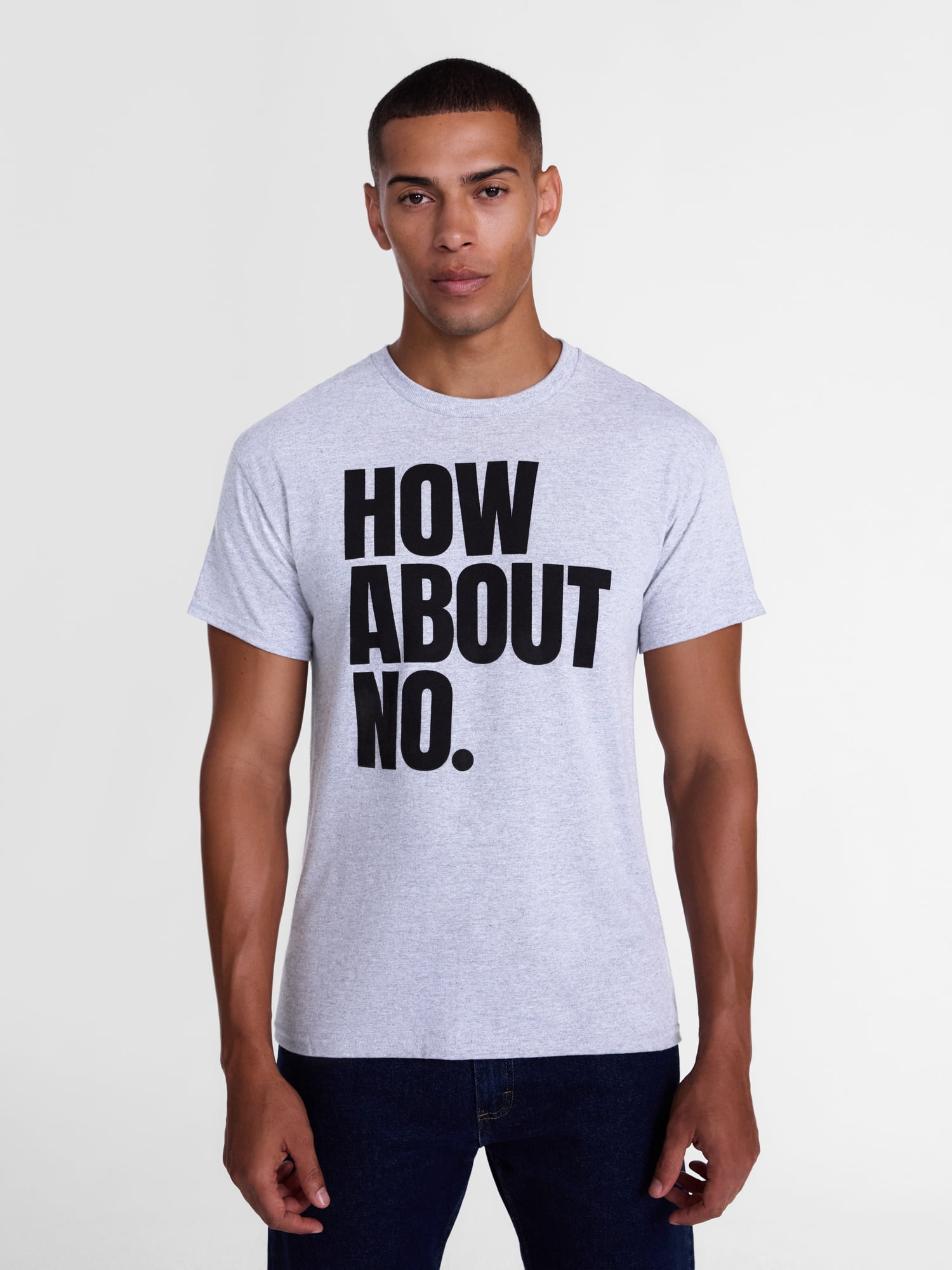 Humor Men's and Big Men's How About No Graphic Tee with Short Sleeves, Size S-3XL