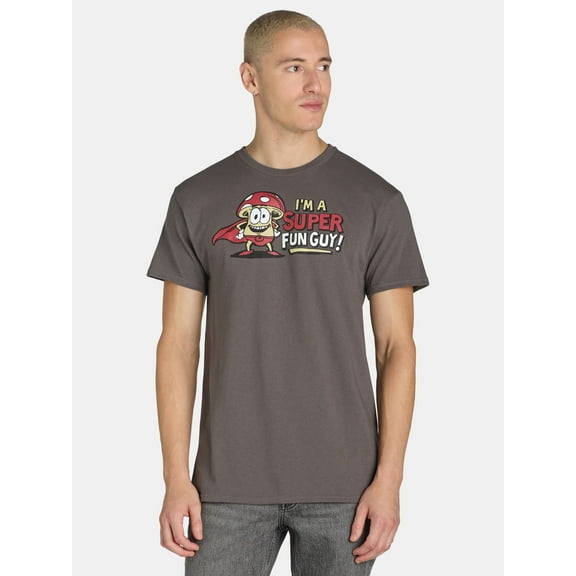 Humor Men's and Big Men's I'm a Super Fun Guy Graphic Tee with Short Sleeves, Sizes S-3XL