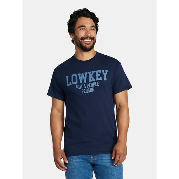 Humor Men's and Big Men's Lowkey Not a People Person Graphic Tee, Sizes S-3XL