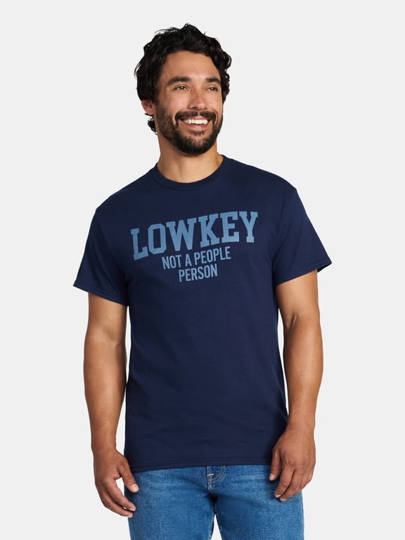 Men's and Big Men's Lowkey Not a People Person Graphic Tee, Sizes S-3XL