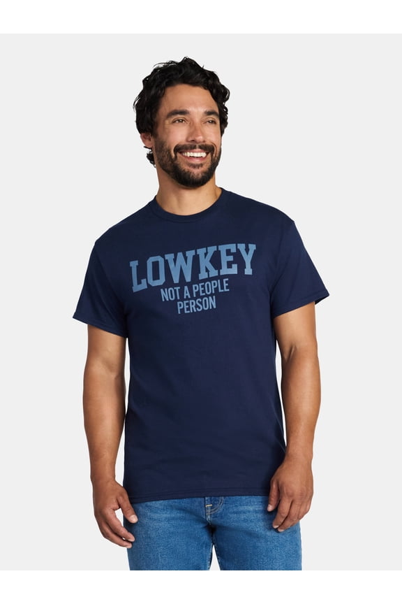 Men's and Big Men's Lowkey Not a People Person Graphic Tee, Sizes S-3XL