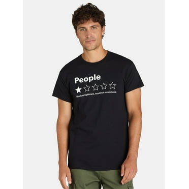Humor Men's and Big Men's People Rating 1 Star Graphic Tee with Short Sleeves, Sizes S-XL