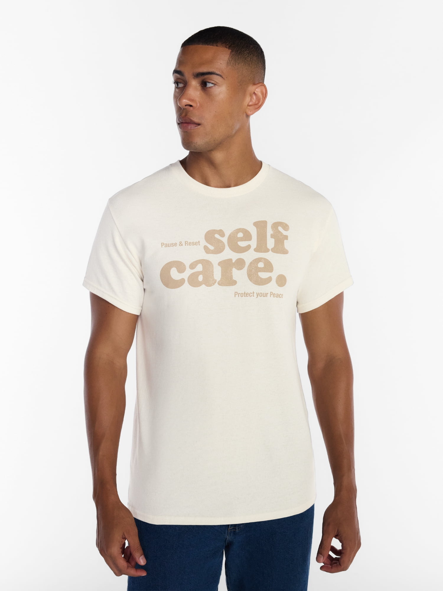 Humor Men's and Big Men's Self Care Graphic Tee with Short Sleeves, Size S-3XL