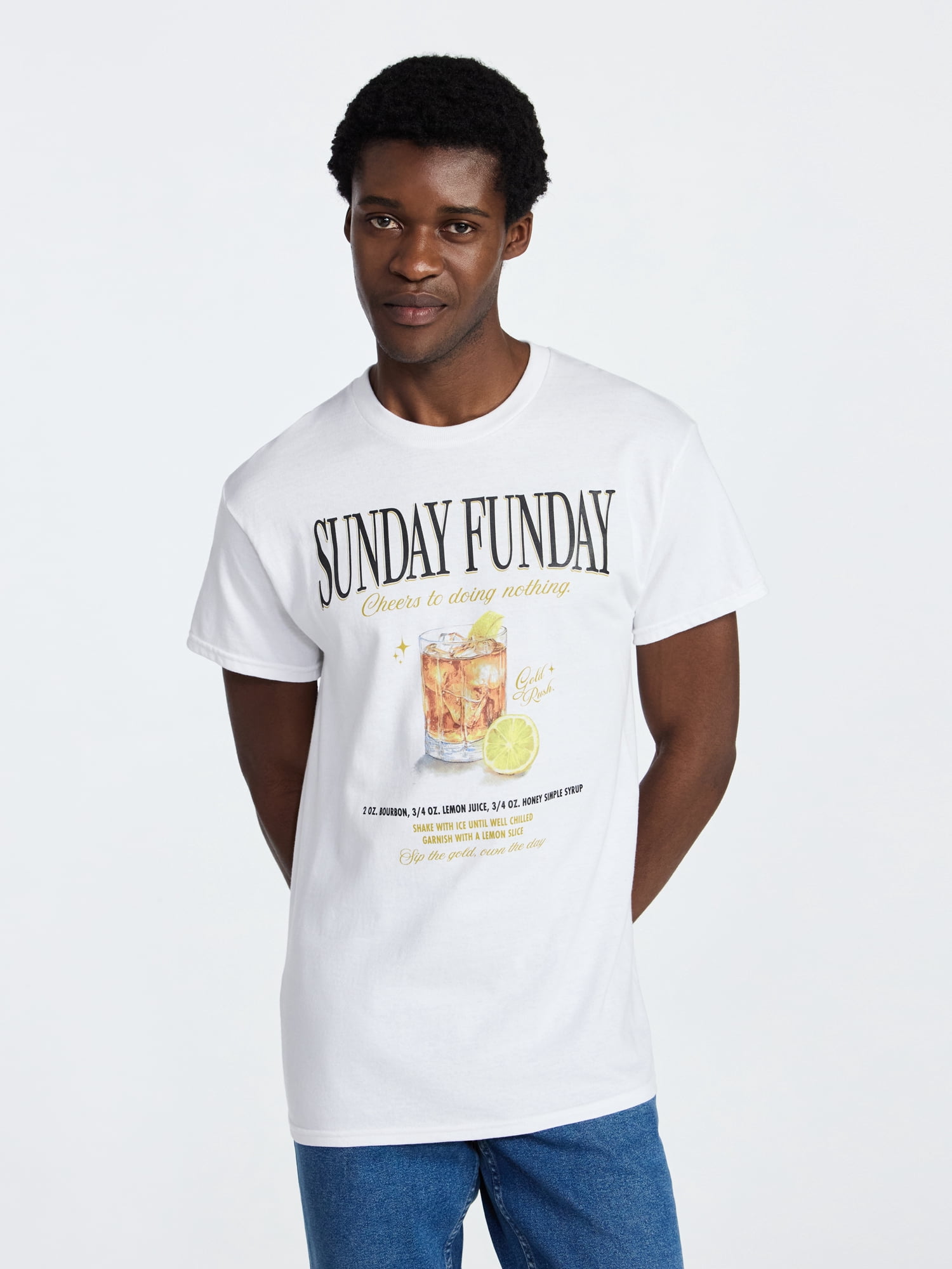 Humor Men's and Big Men's Sunday Funday Cotton Graphic Tee with Short Sleeves, Size S-3XL