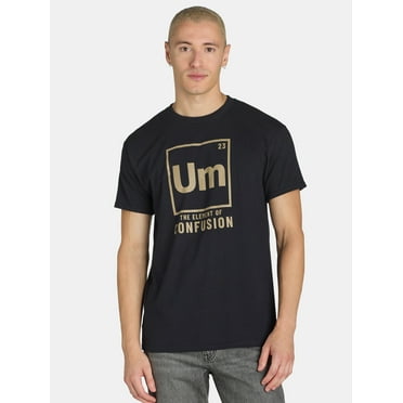 Humor Men's and Big Men's Um the Element of Confusion Graphic Tee with Short Sleeves, Sizes S-3XL