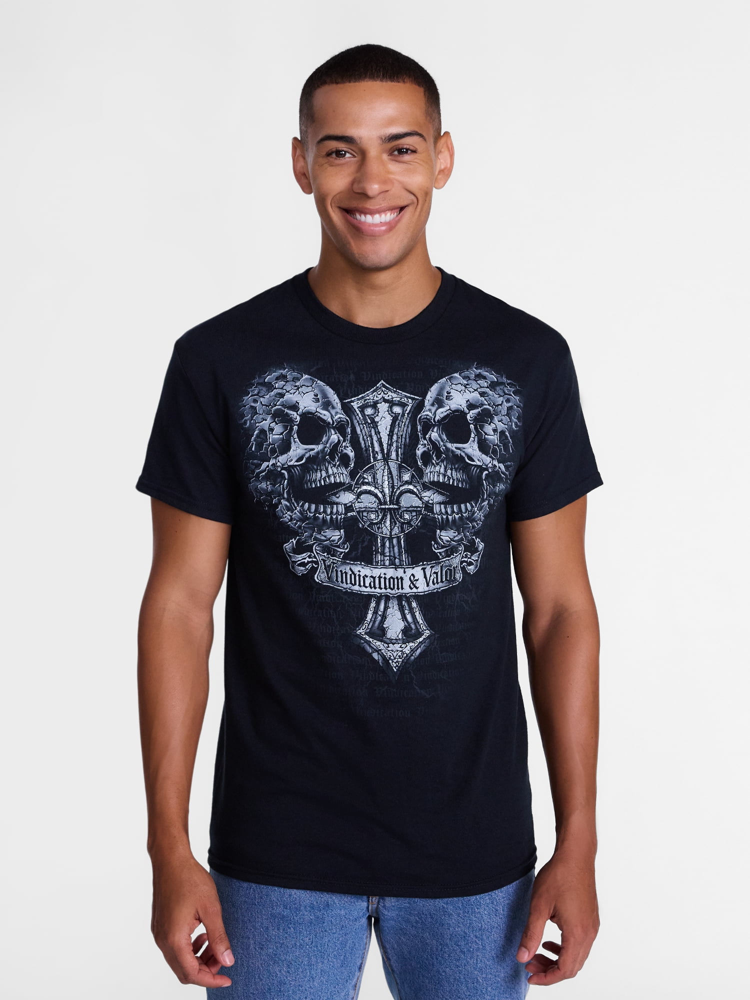 Humor Men's and Big Men's Skulls Cotton Graphic Tee with Short Sleeves, Sizes S-3XL
