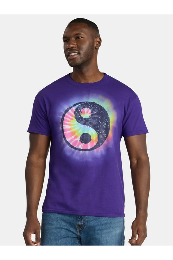 Men's and Big Men's Yin Yang Tie Dye Graphic Tee, Size S-3XL