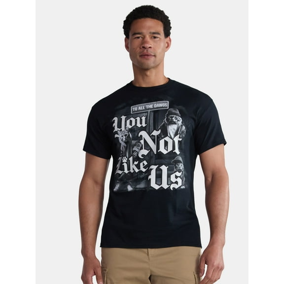 Humor Men's and Big Men's Cats You Not Like Us Cotton Graphic Tee Shirt, Sizes S-3XL