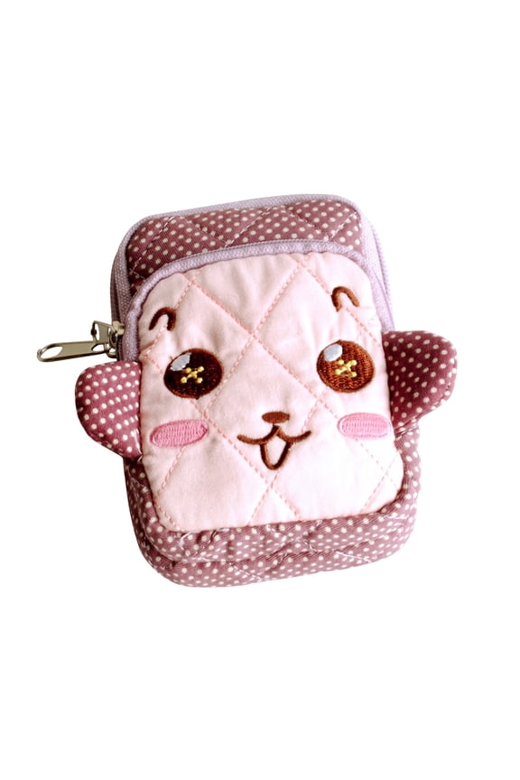 [Humor Monkey] Embroidered Applique Fabric Art Wallet Purse/ Pouch Bag (2.9 X 4.7 X 0.98 inches)