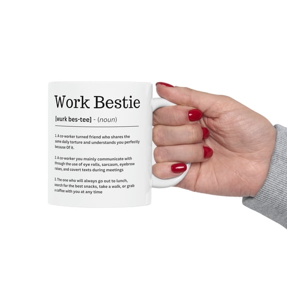 Humor Office Mug Work Bestie for colleague Ceramic Mug, 11oz