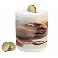 thumbnail image 1 of Humor Piggy Bank, Scary Internet Meme with Why You No Expression Angry Trolling Chat Digital Design Print, Ceramic Coin Bank Money Box for Cash Saving, 3.6" X 3.2", Peach, by Ambesonne, 1 of 4