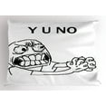 thumbnail image 1 of Humor Pillow Sham Mascot Rage Guy Meme Face Figure with Big Eyes Full of Anger Hipster Smile Art, Decorative Standard Queen Size Printed Pillowcase, 30 X 20 Inches, Black and White, by Ambesonne, 1 of 2