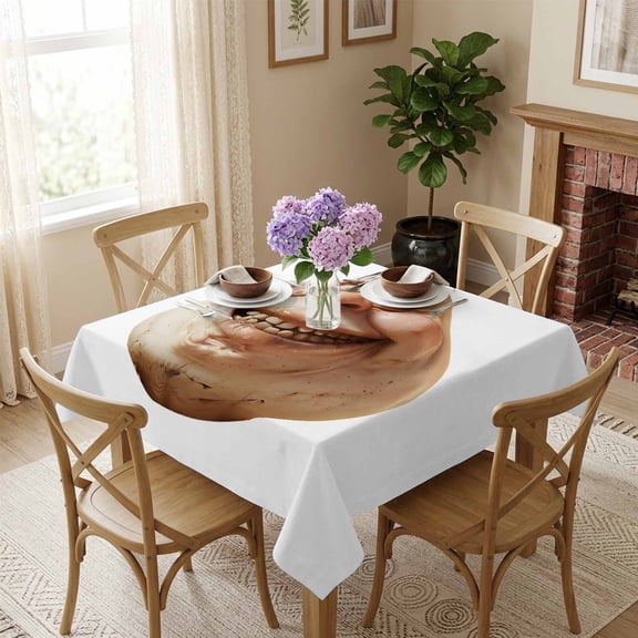 Humor Smiling Face Square Tablecloth 54x54 Inch Funny Waterproof Polyester Tablecloth for Dining Table, Washable Table Cover for Kitchen Dining Room Wedding Decoration,Stain Resistant