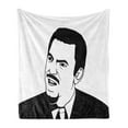 thumbnail image 1 of Humor Soft Flannel Fleece Blanket, Monochrome Retro Man Rage Comics Expressive Emotions Online Illustration Print, Cozy Plush for Indoor and Outdoor Use, 70" x 90", White and Black, by Ambesonne, 1 of 5